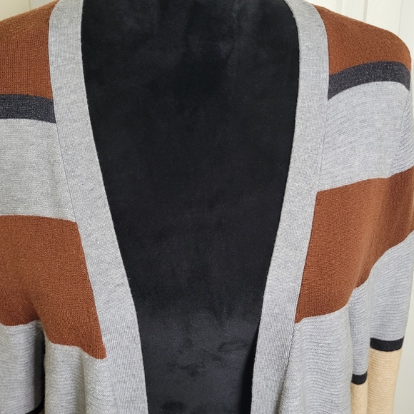 Cara Sanatana x Nine West Women's Balloon Sleeves Sweater Cardigan Brown/Gray M - Picture 6 of 13